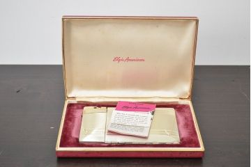 アンティーク　スターリング　エルジン　シガレットケース　ライター　共箱(シルバー、重量185g)(R-046818)