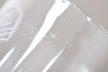 昭和レトロ　花柄　切子　水注(水次、グラス、コップ)(R-046819)