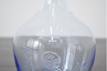 昭和レトロ　花柄　切子　水注(水次、グラス、コップ)(R-046819)