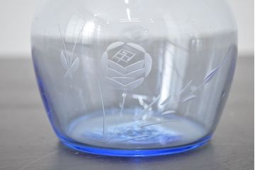 昭和レトロ　花柄　切子　水注(水次、グラス、コップ)(R-046819)