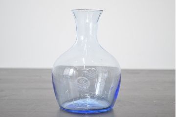 昭和レトロ　花柄　切子　水注(水次、グラス、コップ)(R-046819)