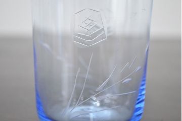昭和レトロ　花柄　切子　水注(水次、グラス、コップ)(R-046819)