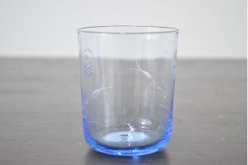 昭和レトロ　花柄　切子　水注(水次、グラス、コップ)(R-046819)