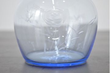 昭和レトロ　花柄　切子　水注(水次、グラス、コップ)(R-046820)