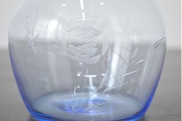 昭和レトロ　花柄　切子　水注(水次、グラス、コップ)(R-046820)