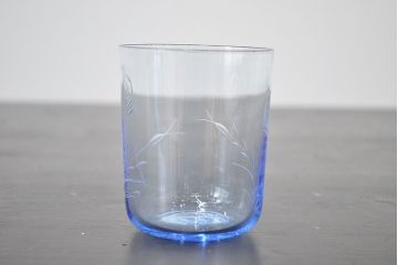 昭和レトロ　花柄　切子　水注(水次、グラス、コップ)(R-046820)