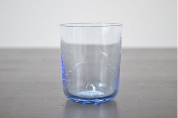 昭和レトロ　花柄　切子　水注(水次、グラス、コップ)(R-046820)