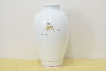 十三代　酒井田柿右衛門　錦鹿紅葉文花瓶(色絵、作家物)(R-046829)