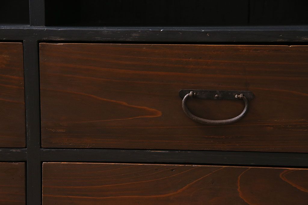 アンティーク家具　大正期　ペイント メンズライクな空間におすすめの収納棚(本棚)(R-046833)