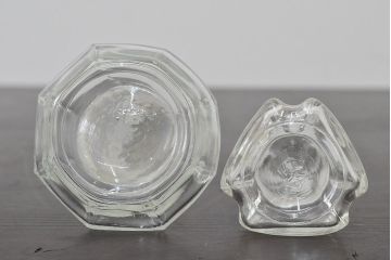 昭和初期〜中期　古い醤油差し　花瓶など4点(ヒゲタ、レトロ、ガラス)(R-046839)
