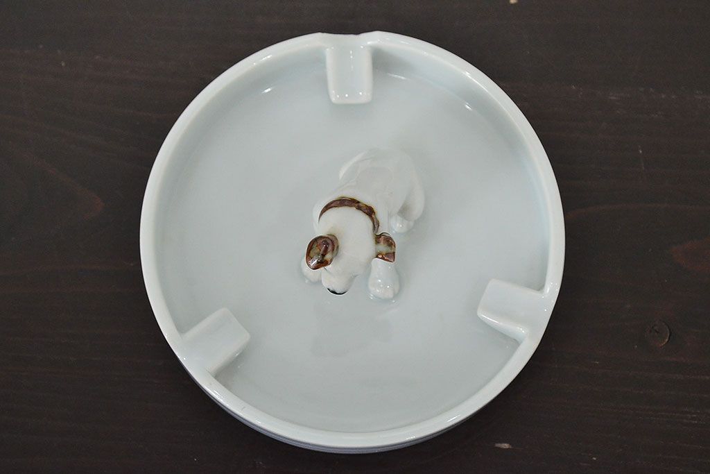 昭和レトロ　古いビクターニッパー犬2点　灰皿1点(Victor、日本音響精器株式会社)(R-046840)