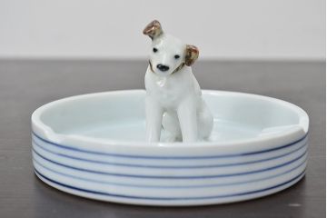 昭和レトロ　古いビクターニッパー犬2点　灰皿1点(Victor、日本音響精器株式会社)(R-046840)