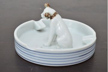 昭和レトロ　古いビクターニッパー犬2点　灰皿1点(Victor、日本音響精器株式会社)(R-046840)