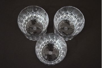 フランス　バカラ　Baccarat　ロックグラス　ピカデリー　3客セット(フルレッドクリスタルガラス)(R-046843)