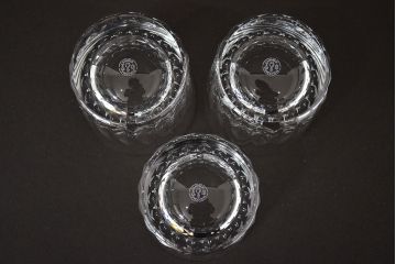 フランス　バカラ　Baccarat　ロックグラス　ピカデリー　3客セット(フルレッドクリスタルガラス)(R-046843)
