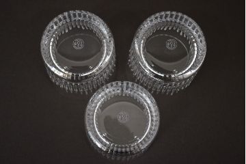 フランス　バカラ　Baccarat　ナンシー　ロックグラス　3客セット(フルレッドクリスタルガラス)(R-046844)