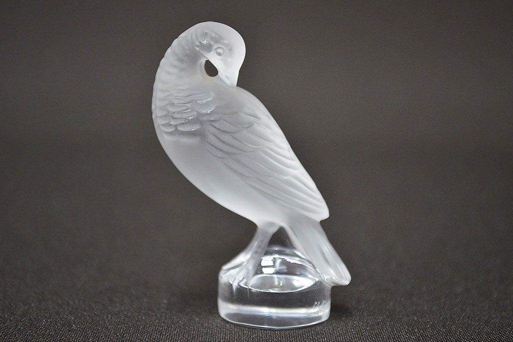 ラリック　鳥置物2点(クリスタル、オブジェ、LALIQUE)(R-046858)