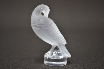 ラリック　鳥置物2点(クリスタル、オブジェ、LALIQUE)(R-046858)