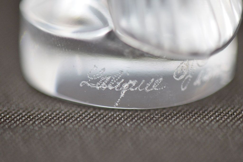 ラリック　鳥置物2点(クリスタル、オブジェ、LALIQUE)(R-046858)
