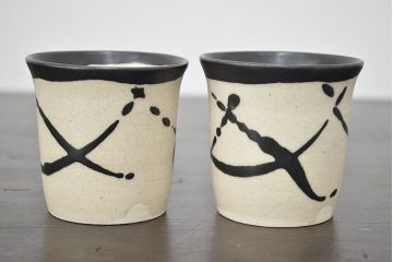 大貫博之　急須・湯呑セット(笠間焼、作家物)(R-046859)