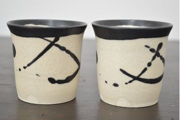 大貫博之　急須・湯呑セット(笠間焼、作家物)(R-046859)