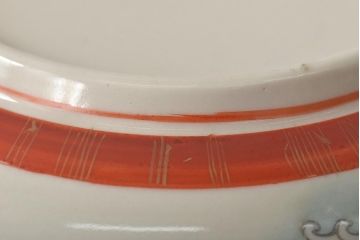 明治期　九谷焼　色絵皿　武者絵　深皿(和食器、鉢)(R-046861)