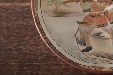 明治期　九谷焼　色絵皿　武者絵　深皿(和食器、鉢)(R-046861)