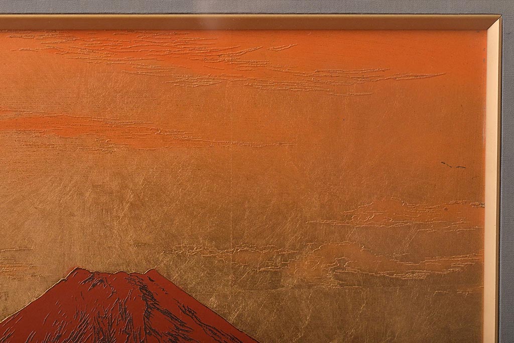 宮越鳳鳴作　赤富士 加賀金箔七宝工芸彫　元箱付き 公式】アンティーク家具ラフジュ工房商品詳細ページ宮越鳳鳴作