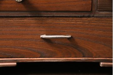 アンティーク雑貨　昭和初期　ケヤキ材　ノスタルジックな雰囲気が魅力の裁縫箱(ソーイングボックス、小引き出し、小物収納、針箱)(R-046882)