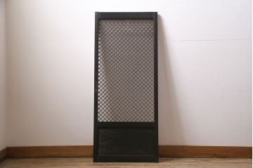 ラフジュ工房オリジナル　レーザー組子入り　ペイント　七宝文様が上品な和の趣を感じさせるガラス戸棚(書院戸、収納棚、キャビネット、食器棚)(R-046884)