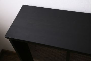 ラフジュ工房オリジナル　レーザー組子入り　ペイント　七宝文様が上品な和の趣を感じさせるガラス戸棚(書院戸、収納棚、キャビネット、食器棚)(R-046884)