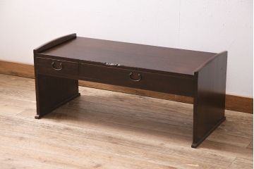 アンティーク家具　明治大正期　スギ材　味わいたっぷりの古い文机(ローテーブル)(R-046886)