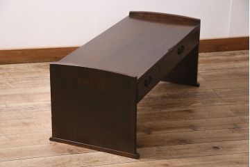 アンティーク家具　明治大正期　スギ材　味わいたっぷりの古い文机(ローテーブル)(R-046886)