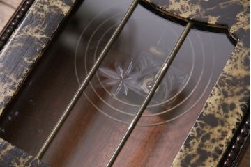 アンティーク時計　昭和中期　RUBY CLOCK(ルビー印)　ゼンマイ式　マーブル模様が珍しい掛け時計(柱時計、古時計)(R-046887)