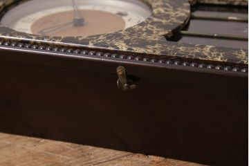 アンティーク時計　昭和中期　RUBY CLOCK(ルビー印)　ゼンマイ式　マーブル模様が珍しい掛け時計(柱時計、古時計)(R-046887)