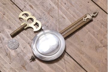 アンティーク時計　昭和中期　RUBY CLOCK(ルビー印)　ゼンマイ式　マーブル模様が珍しい掛け時計(柱時計、古時計)(R-046887)