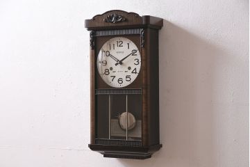 アンティーク時計　昭和中期　AIKOSHA(愛工舎)　ゼンマイ式　30DAY　シックな雰囲気が魅力の掛け時計(柱時計、振り子時計)(R-046889)