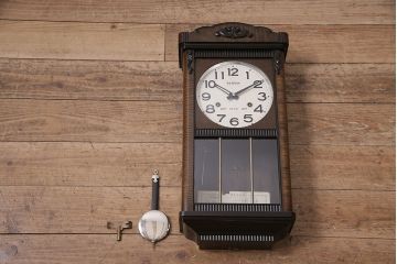 アンティーク時計　昭和中期　AIKOSHA(愛工舎)　ゼンマイ式　30DAY　シックな雰囲気が魅力の掛け時計(柱時計、振り子時計)(R-046889)