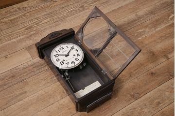 アンティーク時計　昭和中期　AIKOSHA(愛工舎)　ゼンマイ式　30DAY　シックな雰囲気が魅力の掛け時計(柱時計、振り子時計)(R-046889)