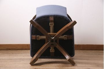 アンティーク家具　昭和中期　ナラ材　落ち着いた雰囲気のレトロな回転チェア(ドクターチェア、アームチェア、回転椅子)(R-046892)
