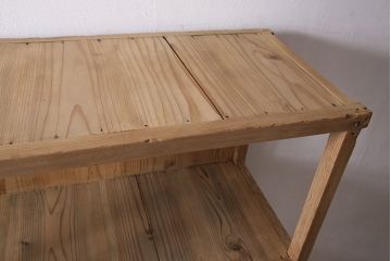 アンティーク家具　明治大正期　ストリップド(剥離)　スギ材　木の風合いが楽しめるシンプルなオープンラック(収納棚、棚)(R-046895)