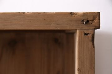 アンティーク家具　明治大正期　ストリップド(剥離)　スギ材　木の風合いが楽しめるシンプルなオープンラック(収納棚、棚)(R-046895)