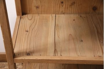 アンティーク家具　明治大正期　ストリップド(剥離)　スギ材　木の風合いが楽しめるシンプルなオープンラック(収納棚、棚)(R-046895)