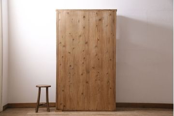 アンティーク家具　明治大正期　ストリップド(剥離)　スギ材　木の風合いが楽しめるシンプルなオープンラック(収納棚、棚)(R-046895)