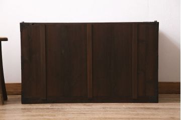 アンティーク家具　大正期　前面桐材　渋い味わいが魅力的な時代箪笥ローボード(チェスト、引き出し、テレビ台)(R-046898)