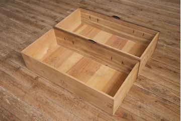 アンティーク家具　大正期　天板リメイク　前面桐材　シンプルで味のある時代箪笥ローボード(チェスト、引き出し、テレビ台)(R-046899)