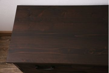 アンティーク家具　大正期　天板リメイク　前面桐材　シンプルで味のある時代箪笥ローボード(チェスト、引き出し、テレビ台)(R-046899)