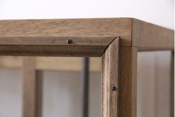 アンティーク家具　昭和中期　ストリップド(剥離)　ナラ材　コレクションのディスプレイにおすすめなガラスケース(飾り棚、ショーケース、陳列棚、キャビネット)(R-046901)