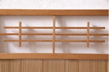 ヴィンテージ家具　昭和中期　民芸家具　和の風情を演出する四連折り畳み式パーテーション(衝立、仕切り、ビンテージ)(R-046903)