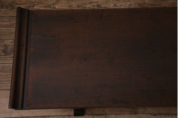 アンティーク家具　明治大正期　総ケヤキ材　凝った脚のつくりが目を引く文机(ローテーブル、センターテーブル)(R-046907)